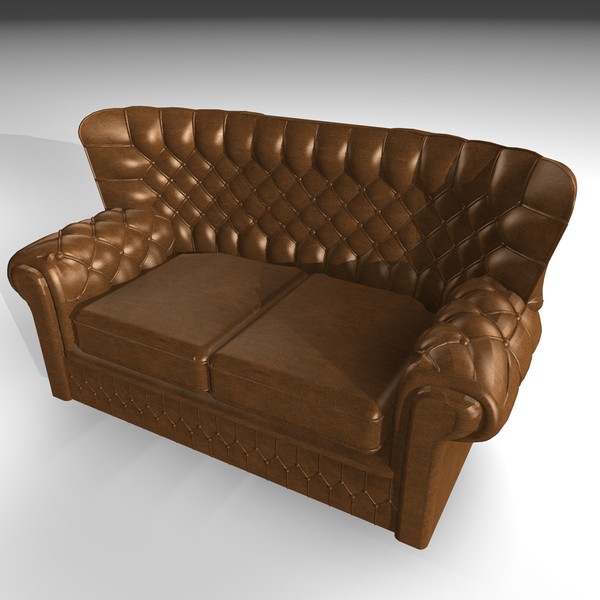 3d model devon 2 seater leather chair - DEVON 2 SEATER LEATHER CHAIR by Carrara1